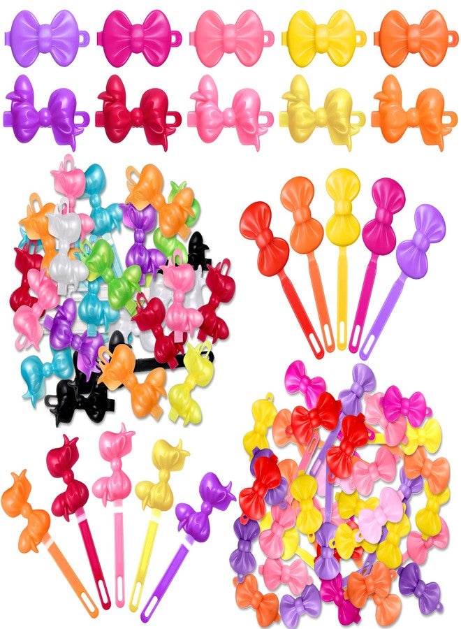 Janinka 72 Pieces Self Hinge Hair Barrettes: Plastic 80s 90s Cartoon Hairpins, Colorful Cute Barrettes for Toddlers (Multicolor) - Image 1