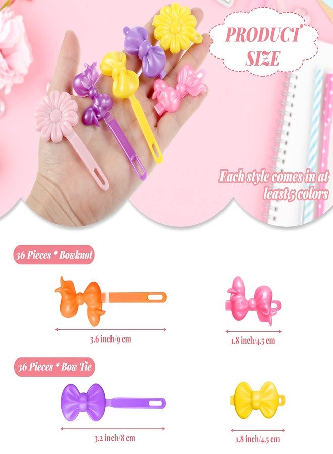 Janinka 72 Pieces Self Hinge Hair Barrettes: Plastic 80s 90s Cartoon Hairpins, Colorful Cute Barrettes for Toddlers (Multicolor) - Image 2