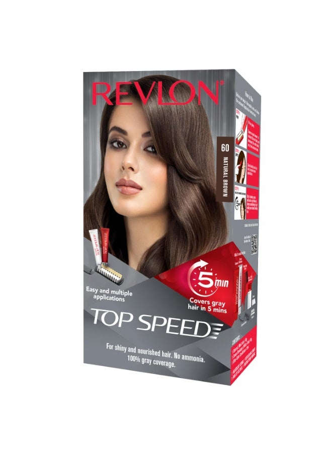 Revlon Top Speed Hair Color - Women-Natural Brown 60 - Image 1