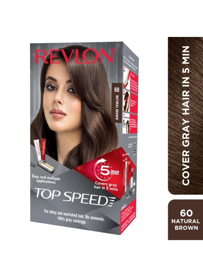 Revlon Top Speed Hair Color - Women-Natural Brown 60 - Image 3