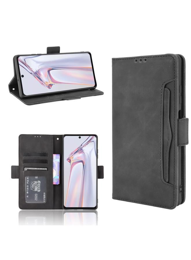 اس-توب جراب لهاتف Blackview A100 مصنوع من الجلد بتصميم جلد العجل مع حامل وفتحات للبطاقات وإطار للصور - Image 1