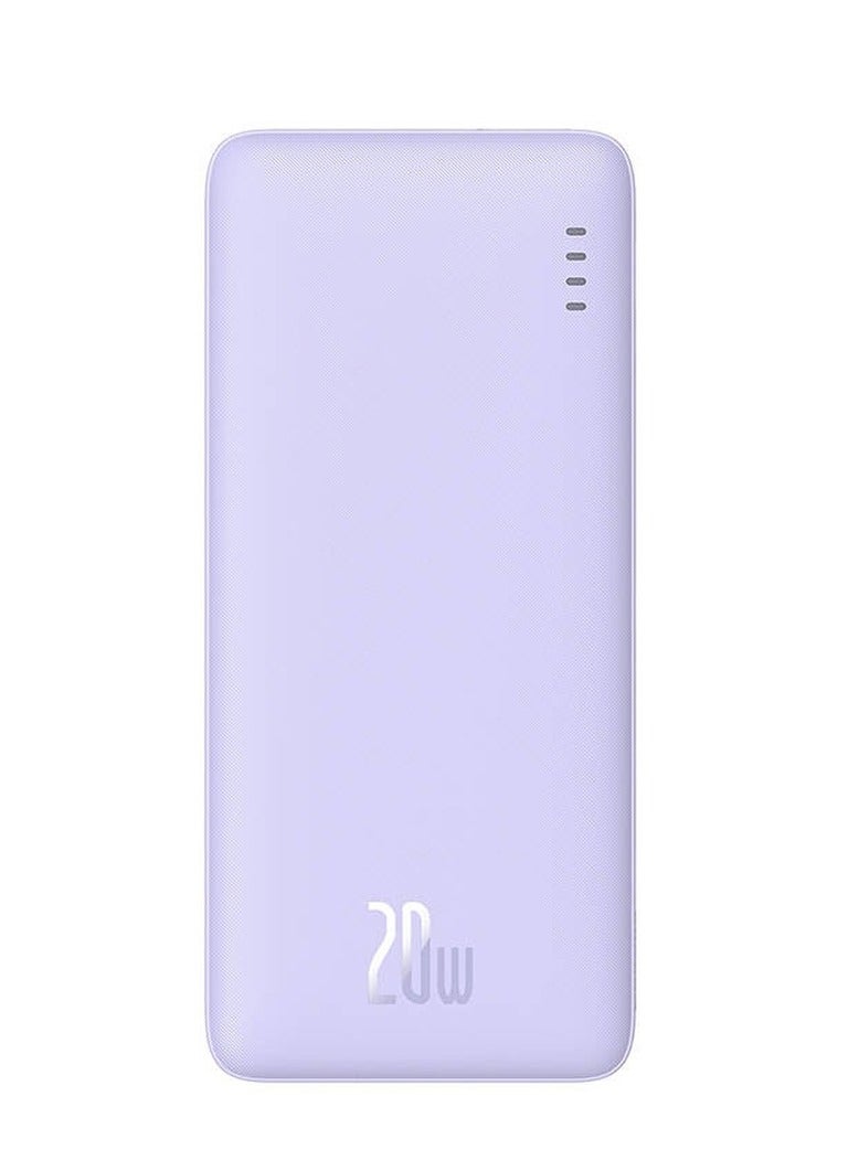 بيسوس باور بانك Baseus Airpow للشحن السريع 20 واط بسعة 20000mAh – إصدار بنفسجي نيبولا مع كيبل USB إلى Type-C أبيض بطول 50 سم 20000 mAh - Image 2