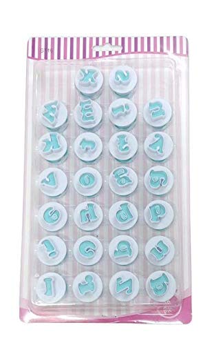 Bakers Pardise Lowercase Alphabet Letter Cookie Cutters Fondant Biscuit Cookie Stamp Impress Alphabet Letters Embosser Cutter Lower Case Letter Shape DIY Cookie Biscuit Plastic 26PCSSet - Image 1