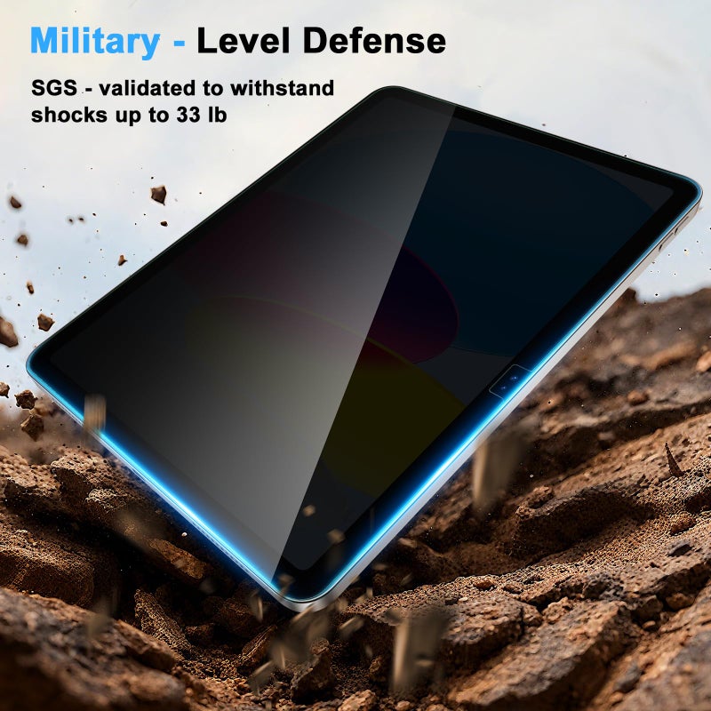 avakot Privacy Screen Protector for iPad 11th A16 2025, Anti-Spy Tempered Glass Film for iPad 10th Generation 10.9 Inch 2022, Private Touch Sensitive HD Clarity Screen Protector for i Pad A16, 1 Pack - Image 3