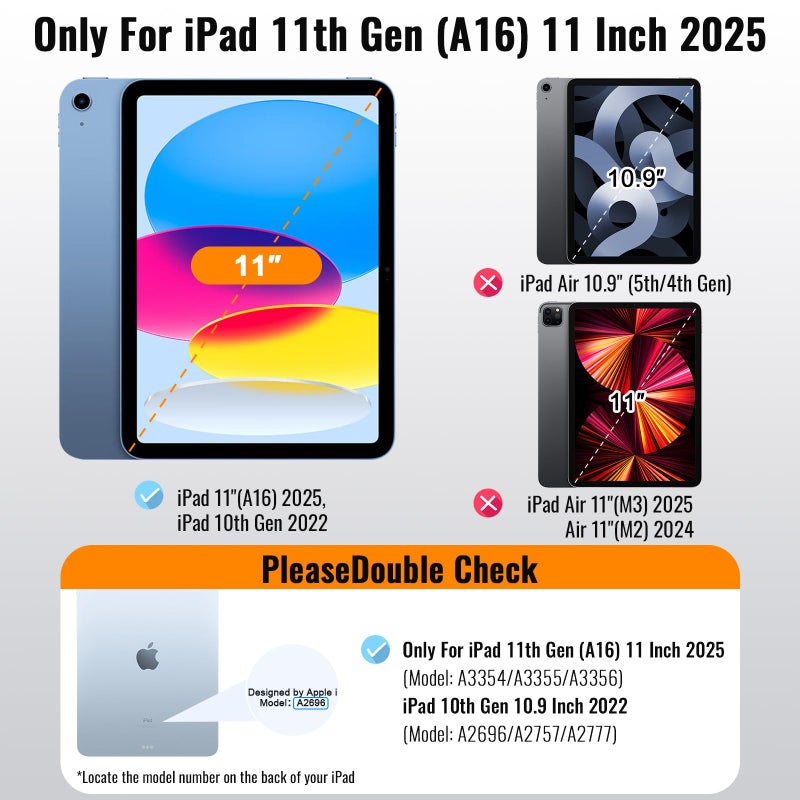 avakot Privacy Screen Protector for iPad 11th A16 2025, Anti-Spy Tempered Glass Film for iPad 10th Generation 10.9 Inch 2022, Private Touch Sensitive HD Clarity Screen Protector for i Pad A16, 1 Pack - Image 2