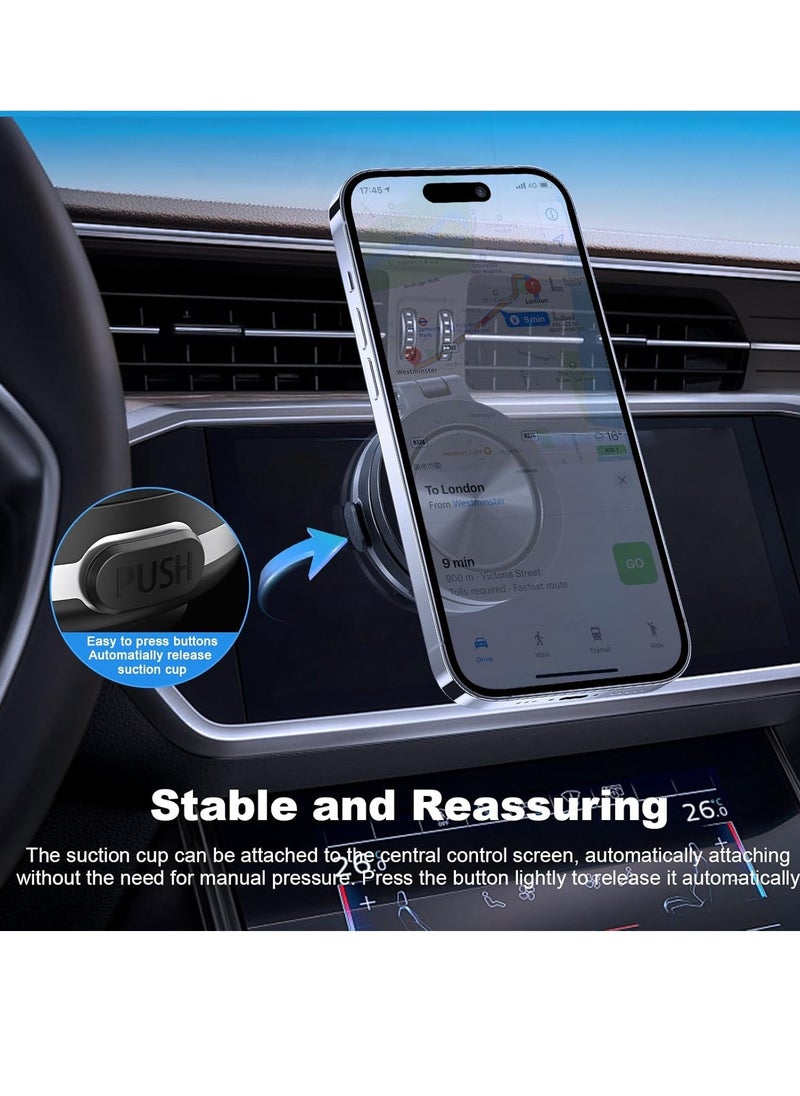 AMBERJACK - Upgraded 360° Adjustable Electric Vacuum Magnetic Suction Cup Phone Mount, Hands-Free Magnetic Cell Phone Holder for Car, Gym, Mirror, Smooth Surface, Compatible with Magsafe iPhone - Image 1