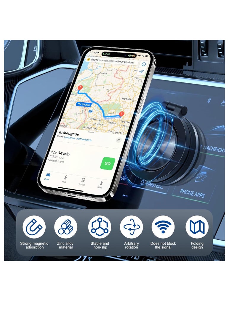 AMBERJACK - Upgraded 360° Adjustable Electric Vacuum Magnetic Suction Cup Phone Mount, Hands-Free Magnetic Cell Phone Holder for Car, Gym, Mirror, Smooth Surface, Compatible with Magsafe iPhone - Image 1
