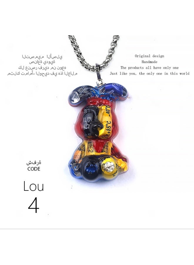 تصميم أصلي قلادة أرنب الباليه مصنوعة يدويًا، مميزة وشخصية، هدية، سلسلة مفاتيح، إكسسوار مرآة السيارة، عصرية، وحيدة من نوعها، إبداعية، تتناسب مع جميع الإطلالات. - Image 4