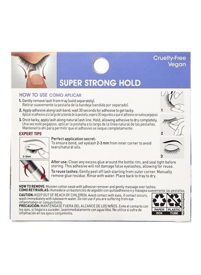 KISS - Lash Couture Clear Strip Lash Adhesive with Biotin & Blueberry Extract, Latex-Free, Dermatologist Tested, Contact Lens Friendly, Strong Hold, Gentle Formula, with Brush Tip Applicator, 0.17 Oz. - Image 1