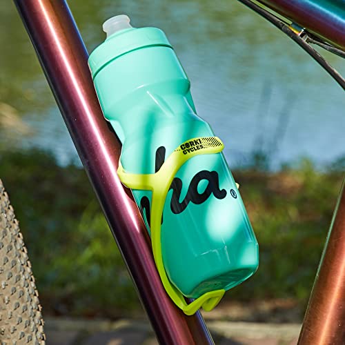 corki Cycles Bike Water Bottle Holder Right Side Load Water Bottle Cage for Road, MTB, Gravel Bicycles Lime Punch 2 Pack - Image 5