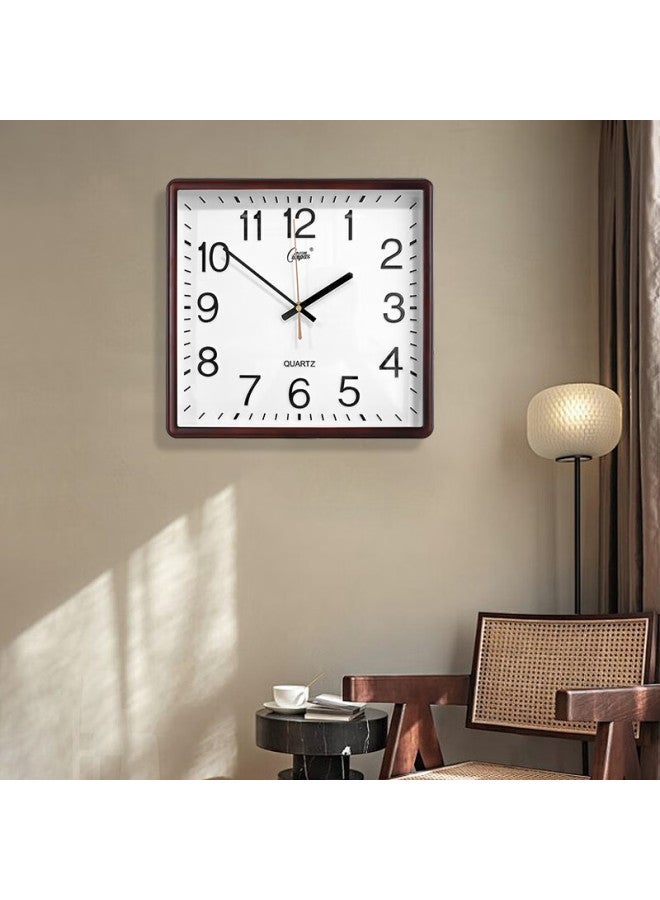 Compas Wall Clock Living Room Square Simple Clock New Quartz Clock Wall Clock 3375 Oak Color 34cm - Image 3