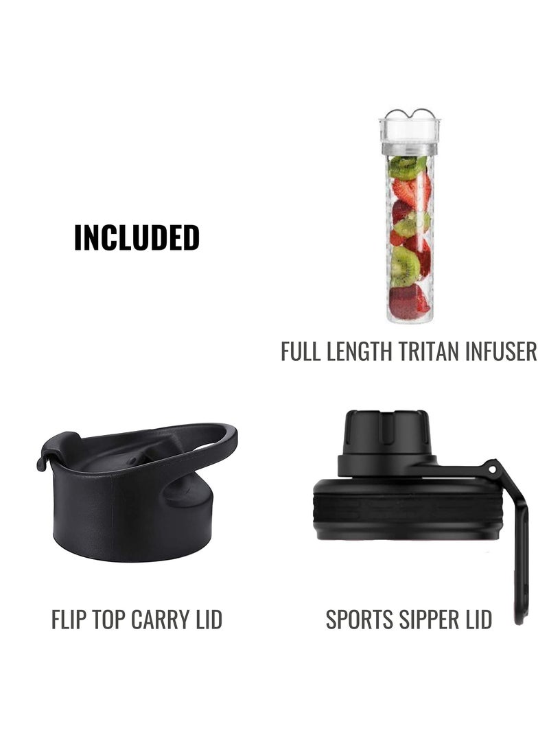 InstaCuppa - InstaCuppa Thermosteel Steel Fruit Infuser Water Bottle 1 Litre, Tritan Infusion Unit, Detox Infused Recipe eBook, Yellow - Image 1