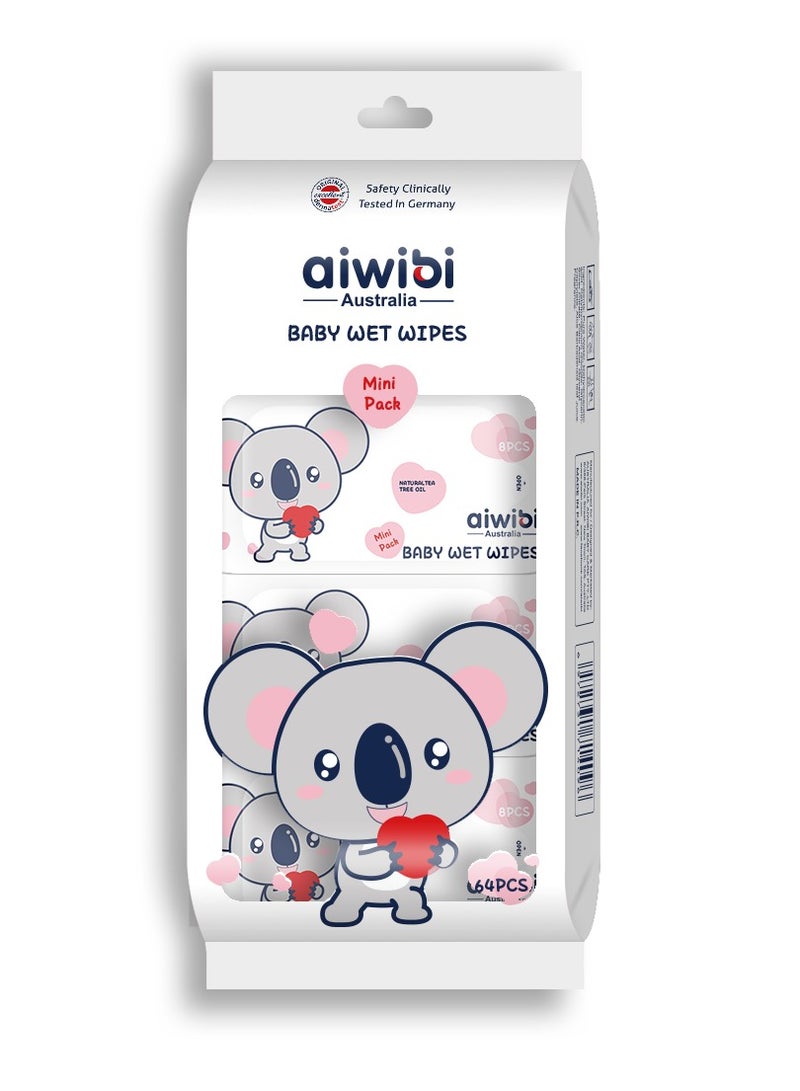 aiwibi Mini Baby Wet Wipe (8*8) 64Pcs - Image 1