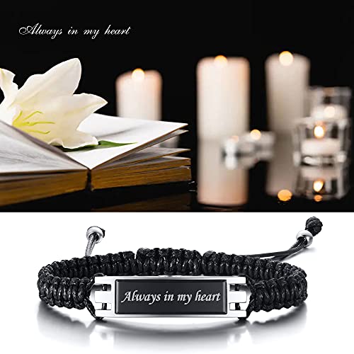 MPRAINBOW Cremation Memorial Urn Bracelet,Stainless Steel Cremation Manmade Braided Urn Bracelet Keepsake for Ashes, Free Fill Kit - Image 3