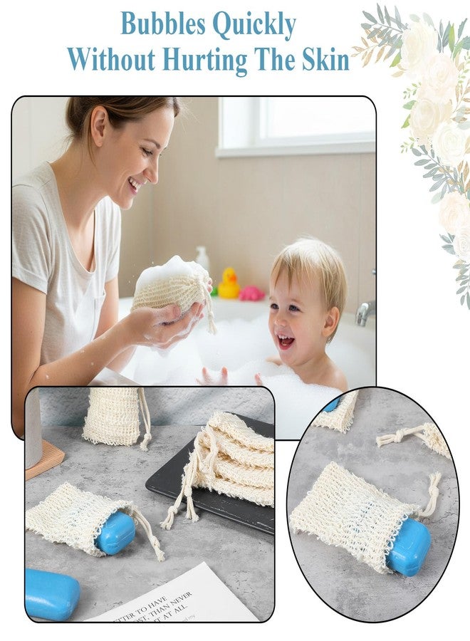 PercyEffie 50pcs Soap Saver Bag mesh soaps bags with Drawstring Exfoliating Pouch Sisal soaps bag loofah pouch soap savers for bar Foaming and Drying Exfoliating Net for Bath and Shower - Image 3