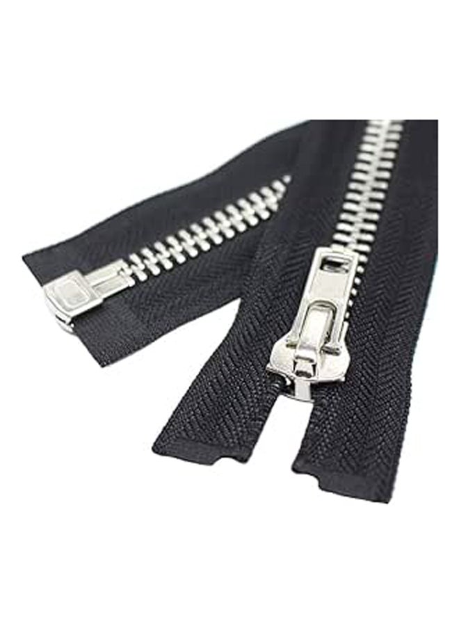 #10 سترة فضية منفصلة مقاس 30 بوصة بسحاب معدني كبير - Image 1