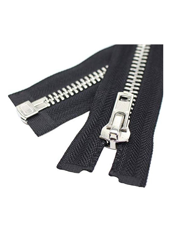 #10 سترة فضية منفصلة مقاس 30 بوصة بسحاب معدني كبير - Image 2