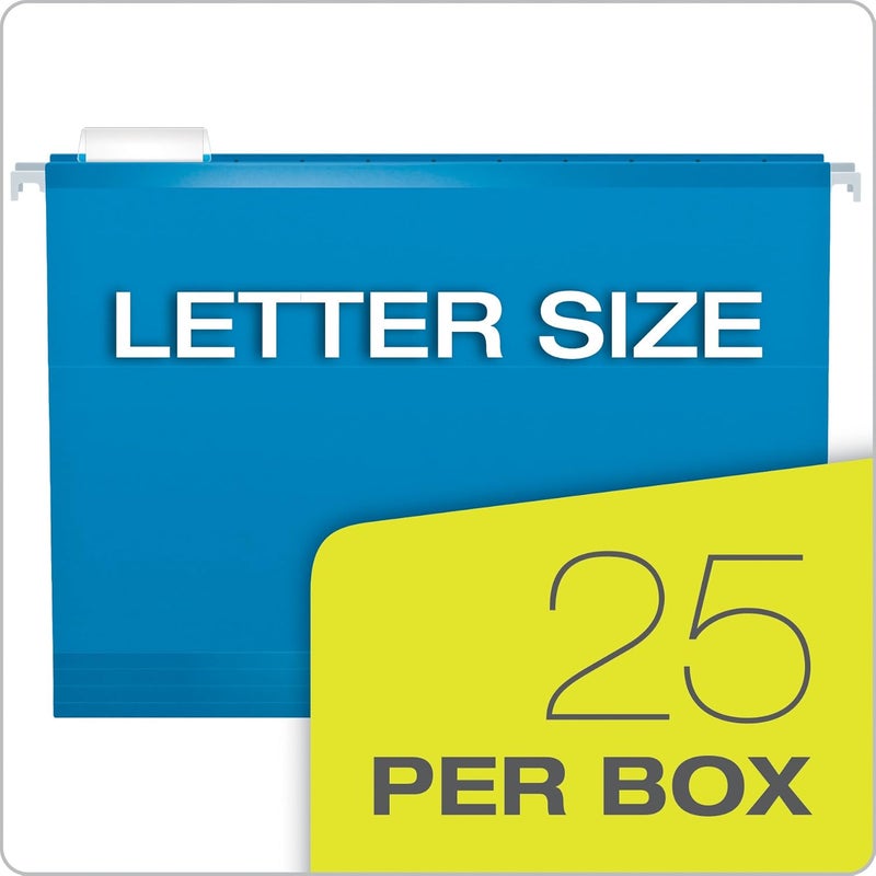 Pendaflex Reinforced Hanging File Folders, Letter Size, Blue, 1/5 Cut, 25/BX (4152 1/5 BLU) (Pack of 2) - Image 5