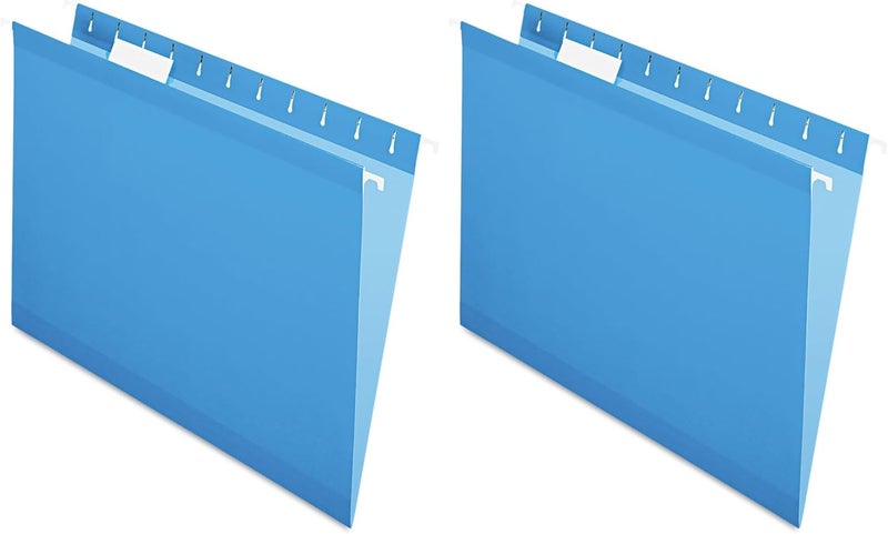 Pendaflex Reinforced Hanging File Folders, Letter Size, Blue, 1/5 Cut, 25/BX (4152 1/5 BLU) (Pack of 2) - Image 1