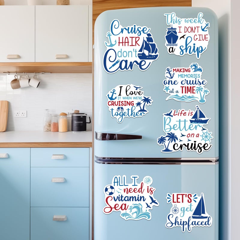 TREACLUB Cruise Ship Door Decorations, 10PCS Large Cruise Door Decorations Magnetic This Week Funny Carnival Cruise Magnets Cabin Magnets Birthday Magnets for Cruise Door Fridge Car Computer - Image 5