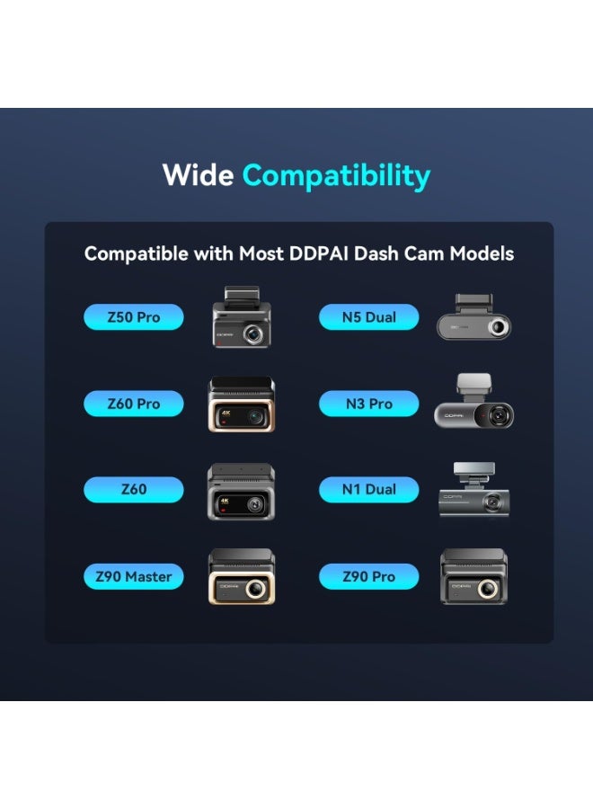 دي دي باي مجموعة كابل التوصيل الذكي DDPAI OBD – تشغيل مباشر، مراقبة للموقف 24/7، حماية البطارية IPS لكاميرات Z90 Master، Z90 Pro، Z60 Pro، Z50 Pro، N5 والمزيد - Image 2