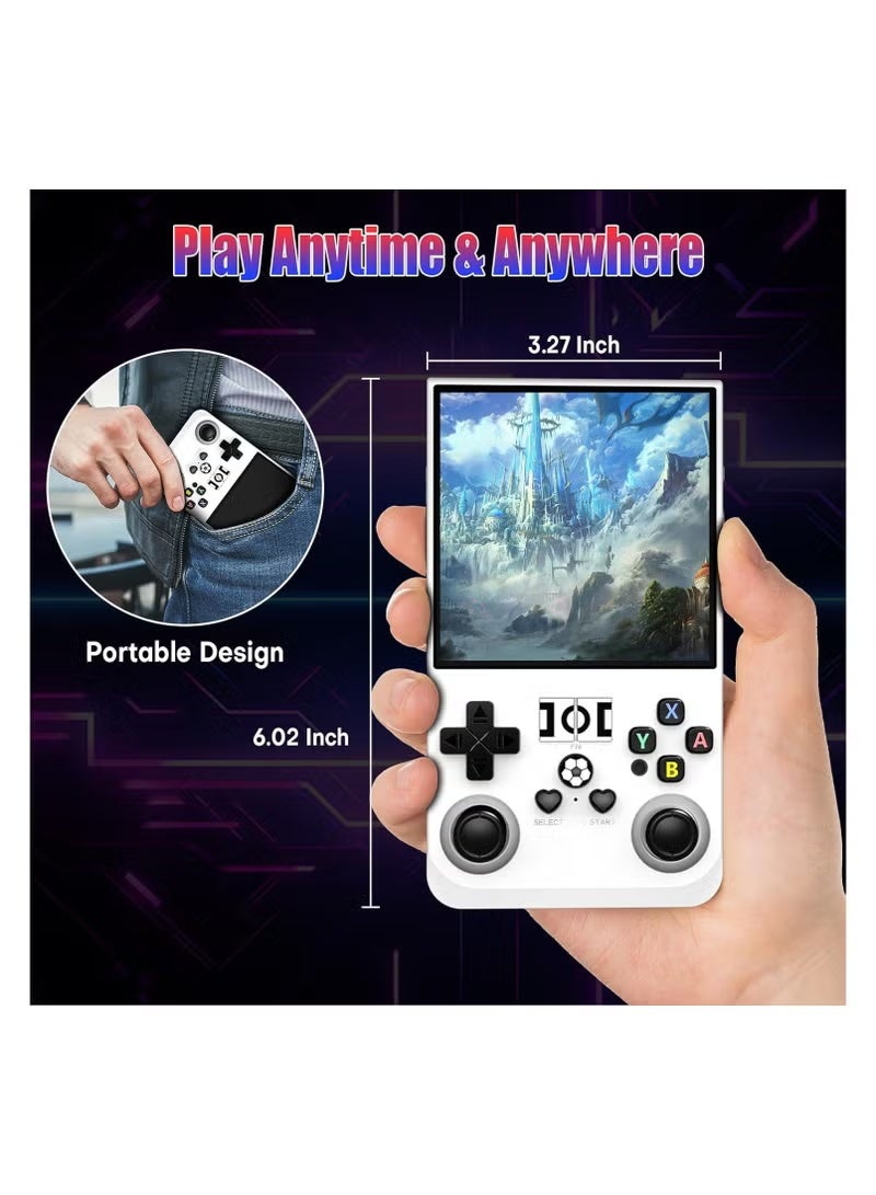 R36MAX Retro Handheld Game Console, 4.0 Inch IPS Screen, 64GB Memory, Portable Arcade Video Gaming Console Gift for Adults,White - Image 5