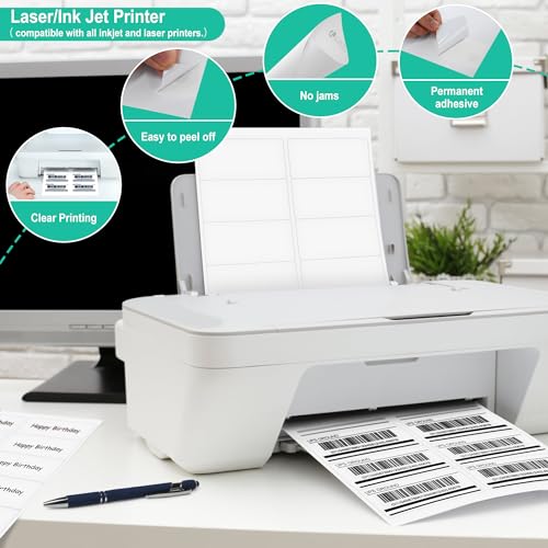 L LIKED 2" x 4" Label Stickers, Printable White 10 per Sheets Total 300 Labels, for Laser/Inkjet Printing - Matte (300 Labels) - Image 4
