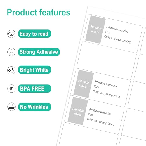 L LIKED 2" x 4" Label Stickers, Printable White 10 per Sheets Total 300 Labels, for Laser/Inkjet Printing - Matte (300 Labels) - Image 3