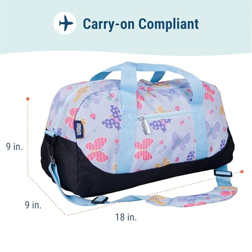 Wildkin Kids Overnighter Duffel Bag – Carry-On Size, Ideal for School & Sleepovers – Butterfly Garden - Image 5