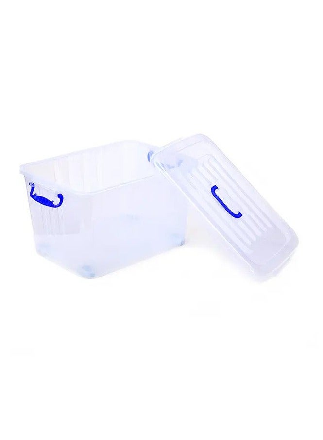 Selecto Besto Plastic Storage Box With Lid 28 LTR Semi Clear 2 Pcs Set with wheels | For Clothes, Toys, Books, Snacks, Shoes and Grocery Storage Box. (28 LTR) - Image 4