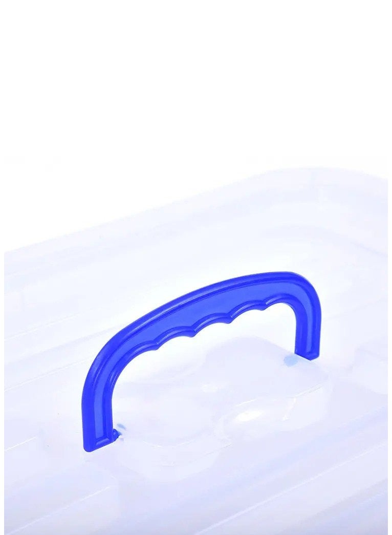 Selecto Besto Plastic Storage Box With Lid 28 LTR Semi Clear 2 Pcs Set with wheels | For Clothes, Toys, Books, Snacks, Shoes and Grocery Storage Box. (28 LTR) - Image 5