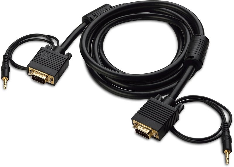 CableMatters كابل VGA مع صوت (كابل SVGA لشاشة مع صوت ستيريو 3.5 مم) 6 أقدام - Image 2