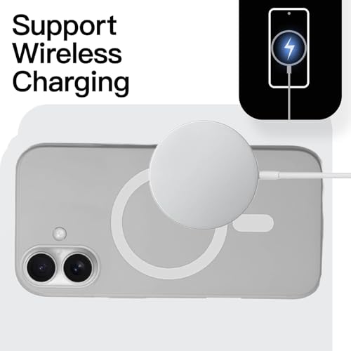 SHINESTAR Back Cover for iPhone 16 | Frosted Semi-Transparent Slim Case with Magnetic Support | Wireless Charging Compatible | Hard Back, Matte Finish – White - Image 3