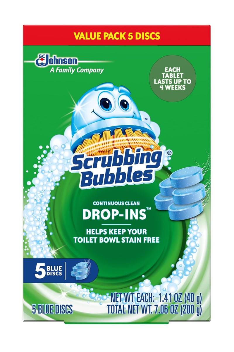 Scrubbing Bubbles Toilet Bowl Tablets, Continuous Clean Toilet Drop In Discs, Each Tablet Provides 4 Weeks of Protection Against Stains and Build Up, 5 Count (Pack of 1) - Image 1
