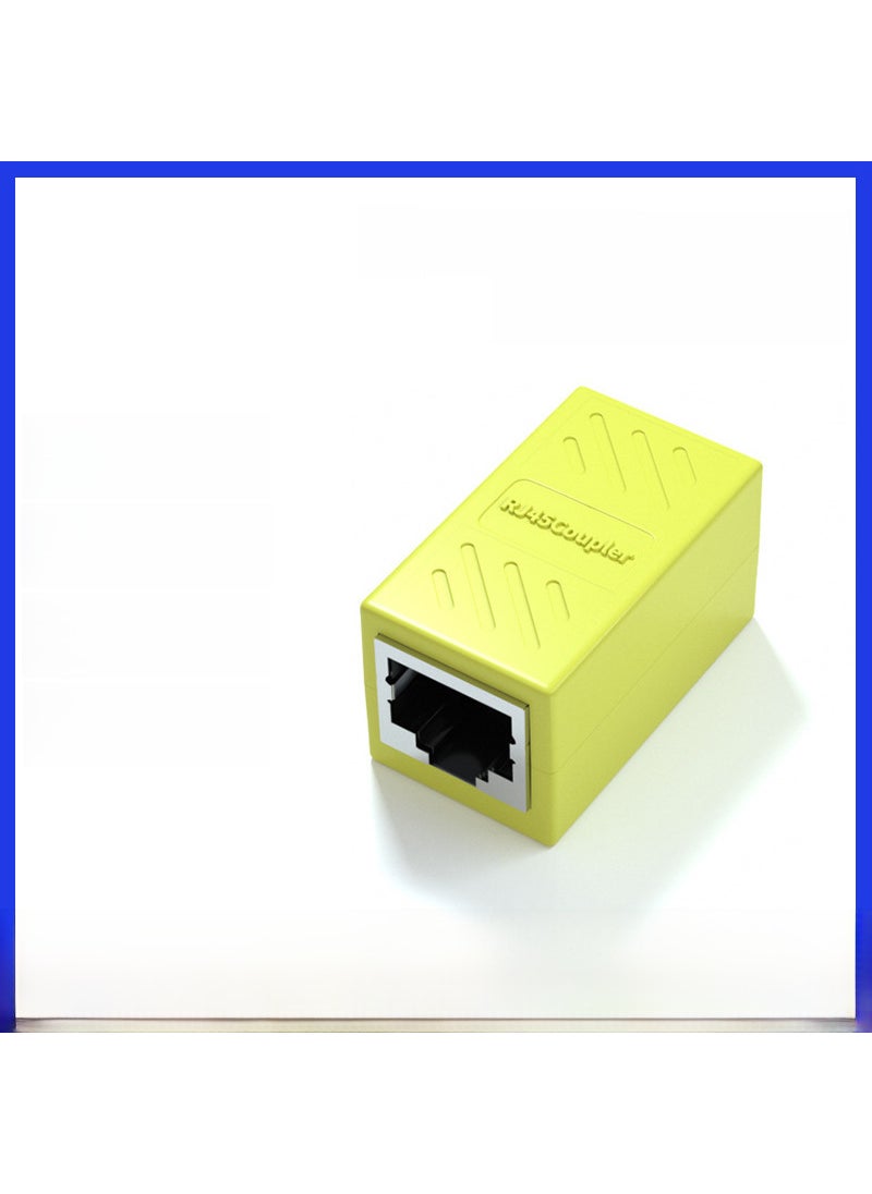 Generic Gigabit RJ45 Splitter Adapter 1-to-2 ConnectorNetwork straight-through head Yellow Network straight-through head Yellow 
