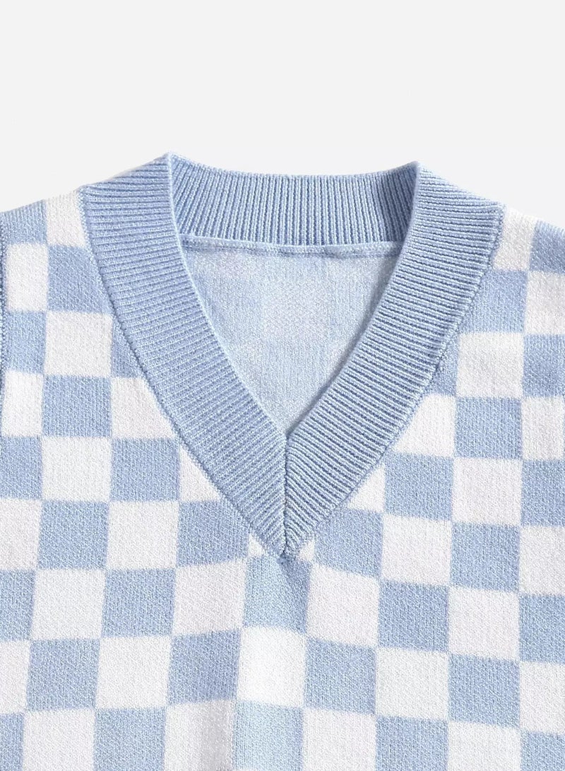 Toddler Boys Checker Pattern Sweater Vest - Image 3