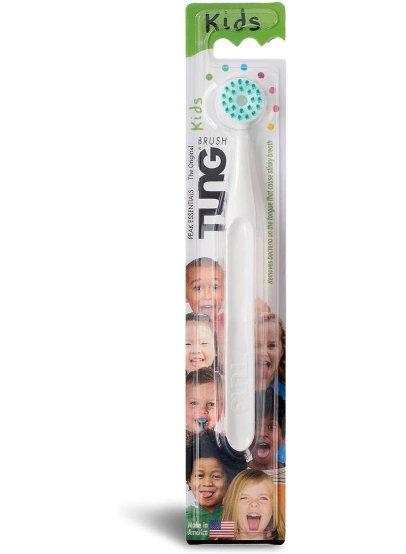 Peak Essentials Kids TUNG Brush Tongue Cleaner, Soft Tongue Brush for Kids, Helps Remove Tongue Buildup & Bad Breath, Pack of 1