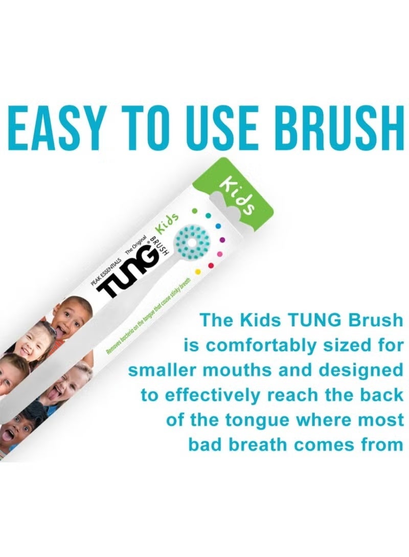 Tung Peak Essentials Kids TUNG Brush Tongue Cleaner, Soft Tongue Brush for Kids, Helps Remove Tongue Buildup & Bad Breath, Pack of 1 - Image 2