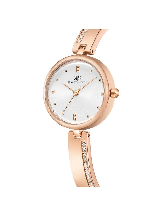 KENNETH SCOTT Women's Analog Display Watch With Rose Gold Alloy Strap - K23506-RBKW