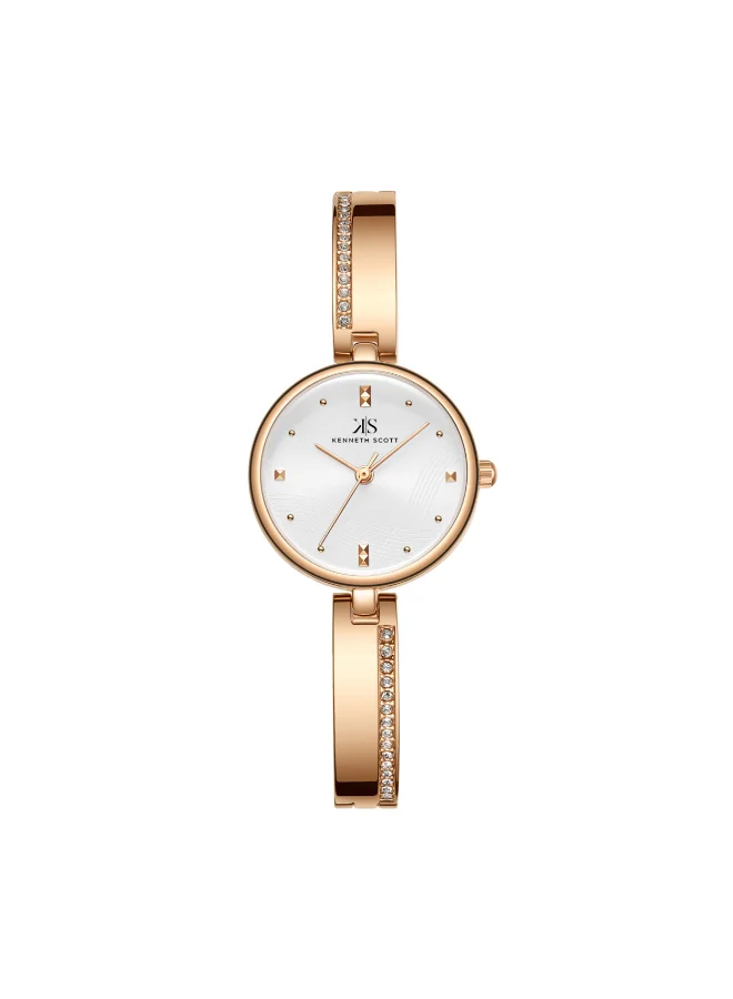 KENNETH SCOTT Women's Analog Display Watch With Rose Gold Alloy Strap - K23506-RBKW