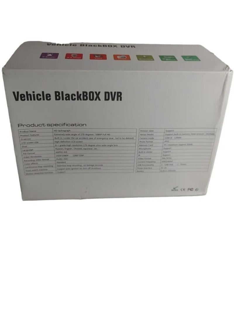 Generic - Vehicle Blackbox DVR Black Full HD 1080 2.4 inches Display Screen Dash Cam - Image 1