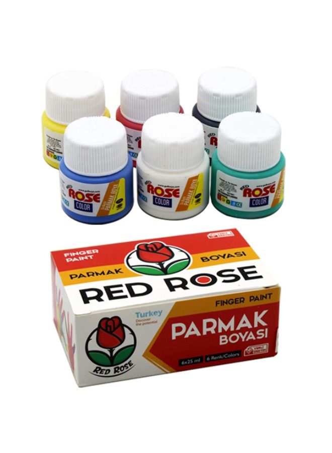Red Rose FINGER PAINT 6 COLORS 25 MM MODEL GB1378