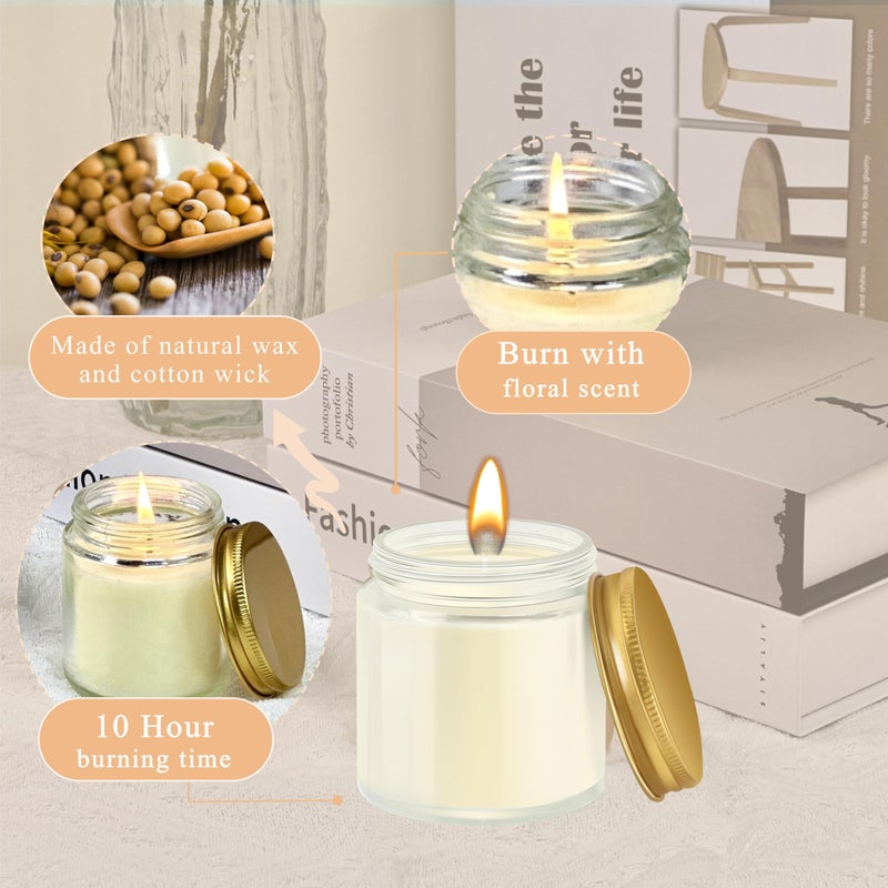 ACITHGL 24 Pcs 4oz Mini Mason Jar Candles Small Lavender Scented Candles Bulk Aromatherapy Ideal Souvenir Favors for Wedding Birthday Party (Gold, 24) - Image 5