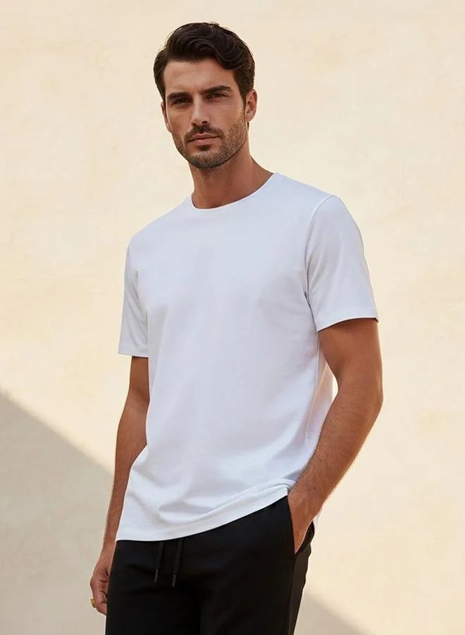 Splash FAV Plain Slim Fit Round Neck T shirt with Short Sleeves