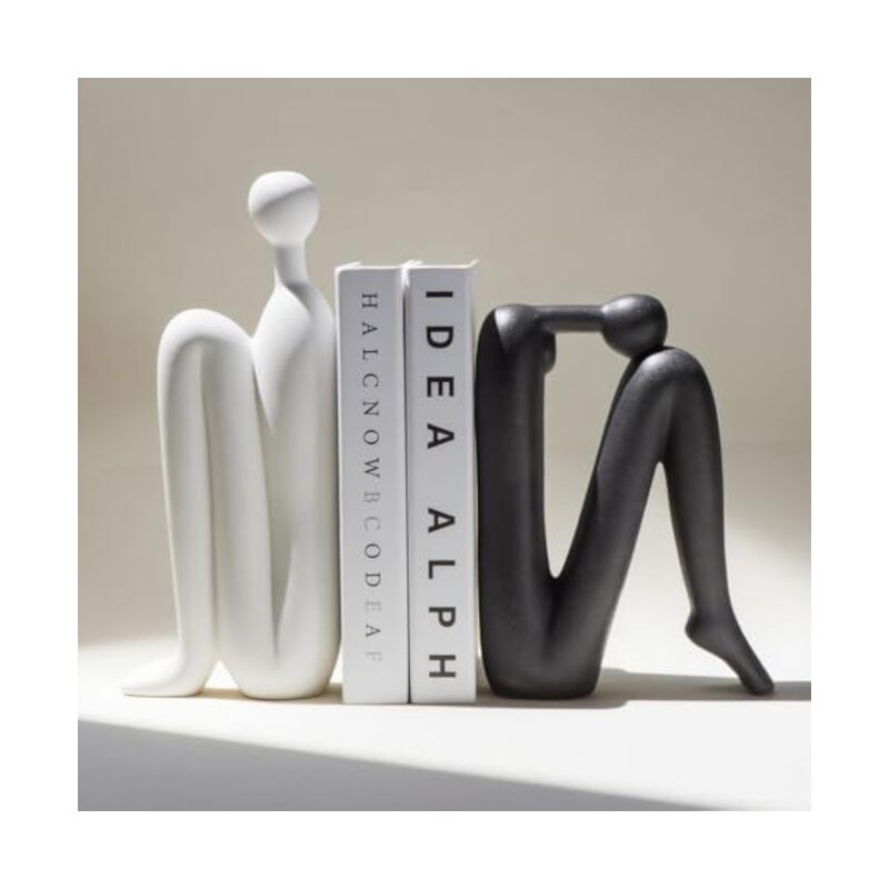فواصل كتب مزخرفة للأرفف - فواصل كتب عصرية لتزيين رفوف الكتب، حامل كتب متين ومانع للكتب، ديكورات أنيقة للأرفف وفواصل كتب للأرفف - Image 1