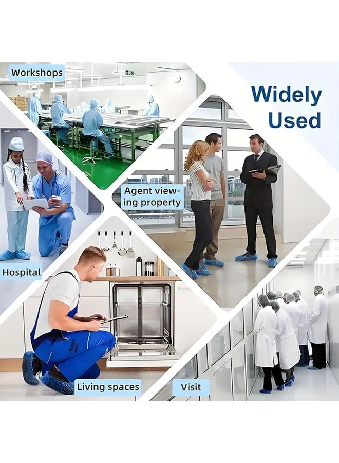 100pcs Thickened PE Shoe Covers Elastic Opening Fits All Shoes Clean Home Entry - Image 5