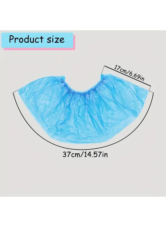 100pcs Thickened PE Shoe Covers Elastic Opening Fits All Shoes Clean Home Entry - Image 3