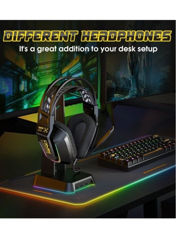 onikuma X13 RGB Colorful Lighting Wired Gaming Headset with Microphone – 2.2m Cable, Immersive Stereo Sound, Noise-Cancelling Mic, Adjustable Headband – Comfortable Over-Ear Design, Perfect for Gaming, Streaming, and Communication – Compatible with PC, PS4, Xbox, and Mobile Devices – Black  - Image 2