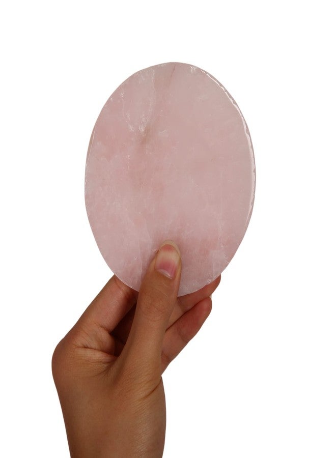 JIC Gem Natural Sliced Rose Quartz Crystal Coasters for Drinks Set of 4 Pink Healing Gemstone Geode Decor Slices with Rubber Bumper Gifts(8-10 cm) - Image 3