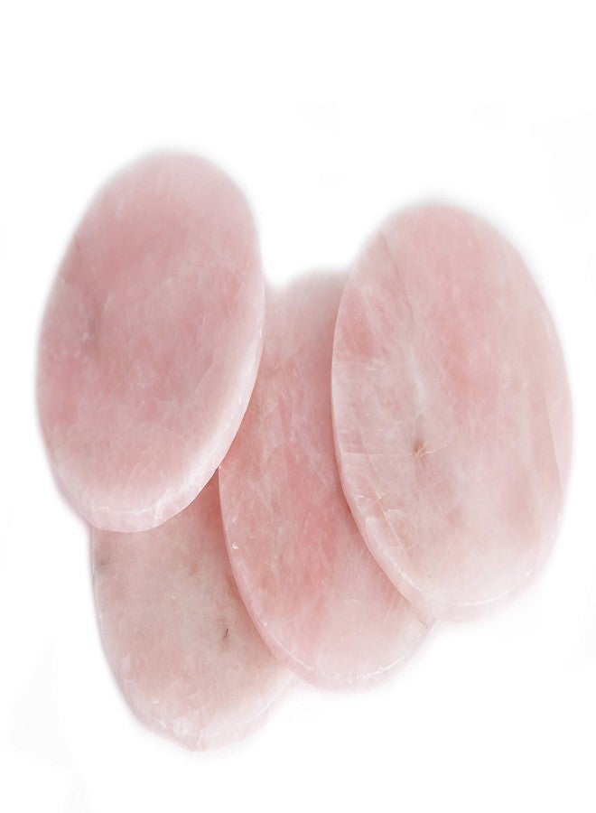 JIC Gem Natural Sliced Rose Quartz Crystal Coasters for Drinks Set of 4 Pink Healing Gemstone Geode Decor Slices with Rubber Bumper Gifts(8-10 cm) - Image 2